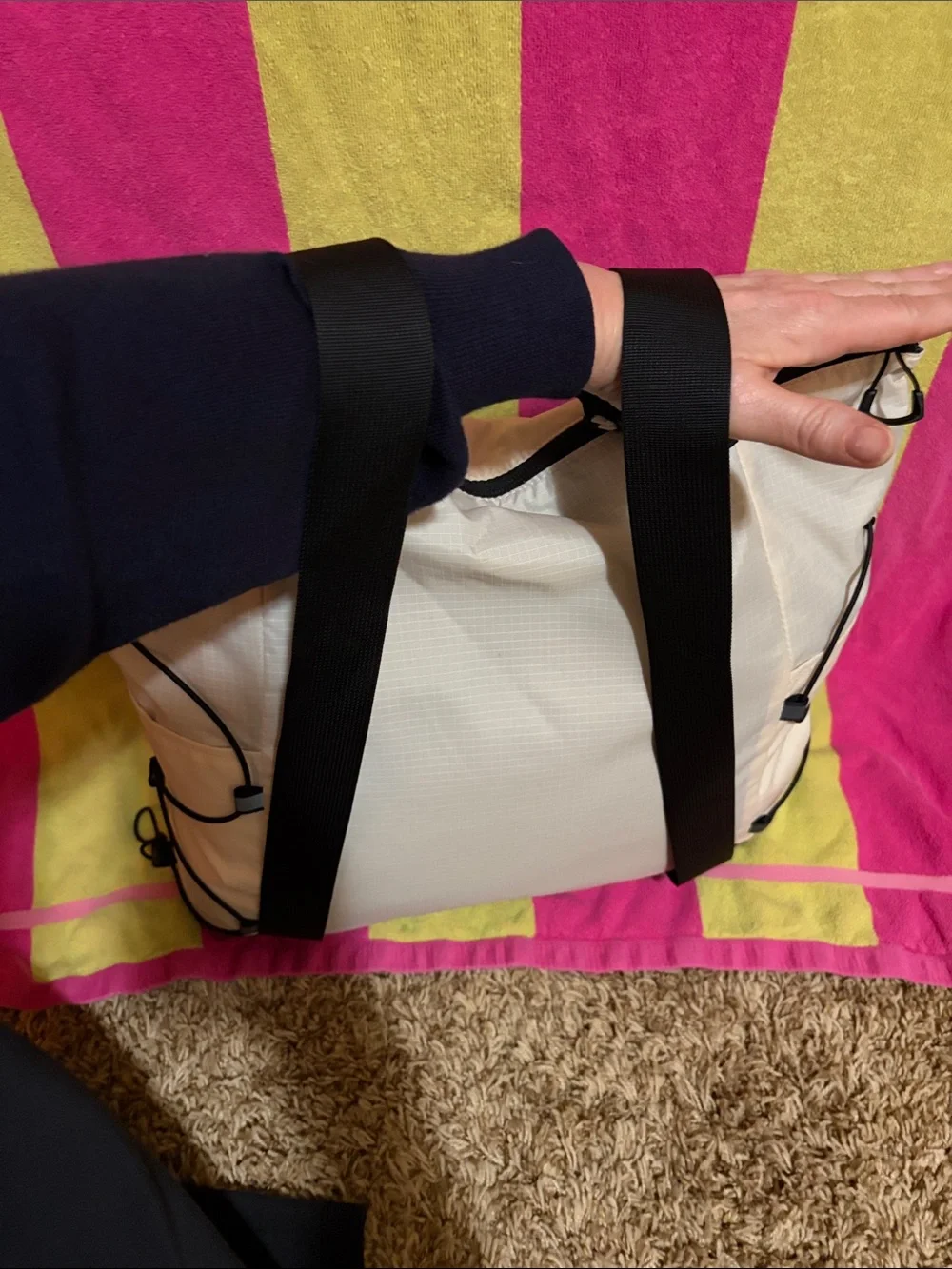 The North Face Borealis  Cream and Black Tote/Backpack